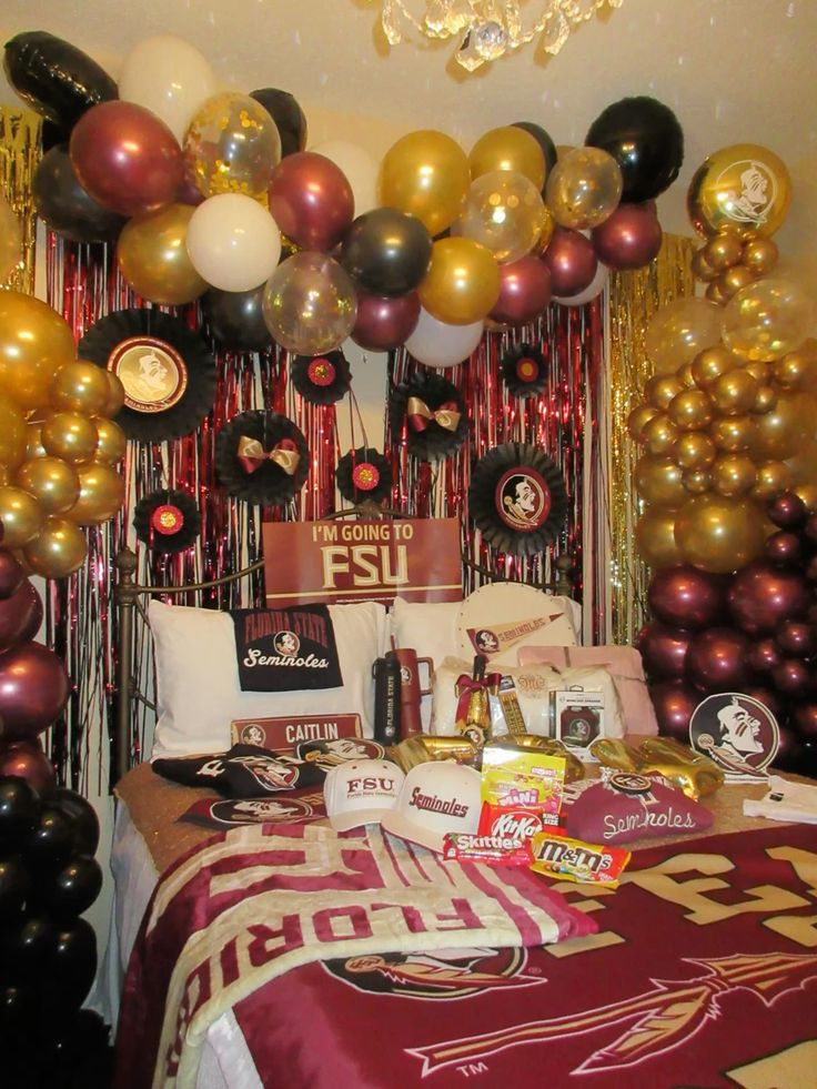 Florida State Seminoles bed party setup