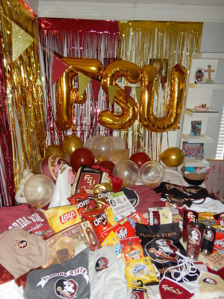 Florida State Seminoles bed party setup