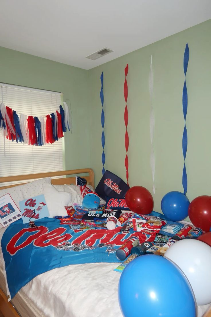Ole Miss Rebels bed party with merchandise