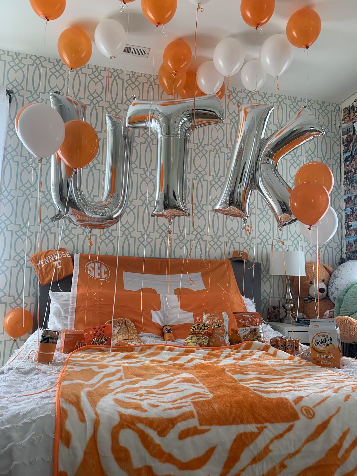 Tennessee Volunteers bed party setup