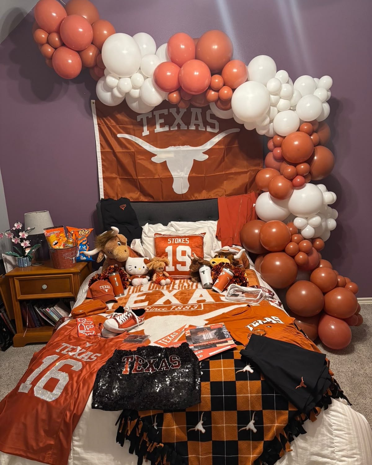 Texas Longhorns bed party merchandise display