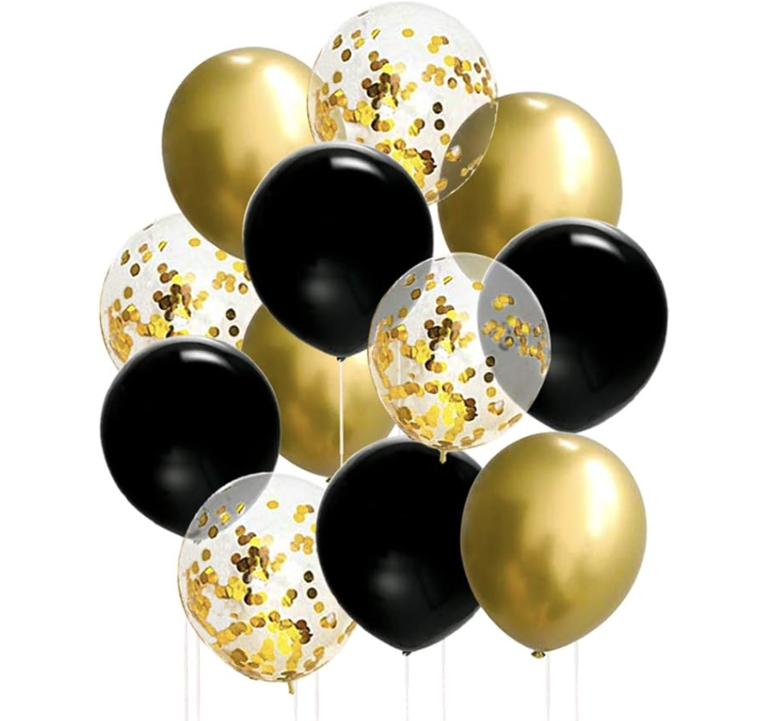 Gold & Black Balloons