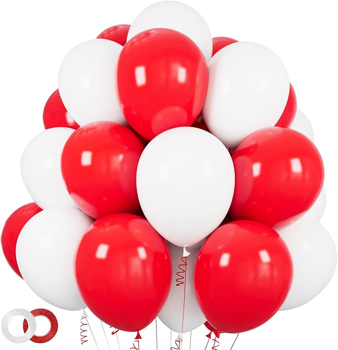 Red and White Balloons