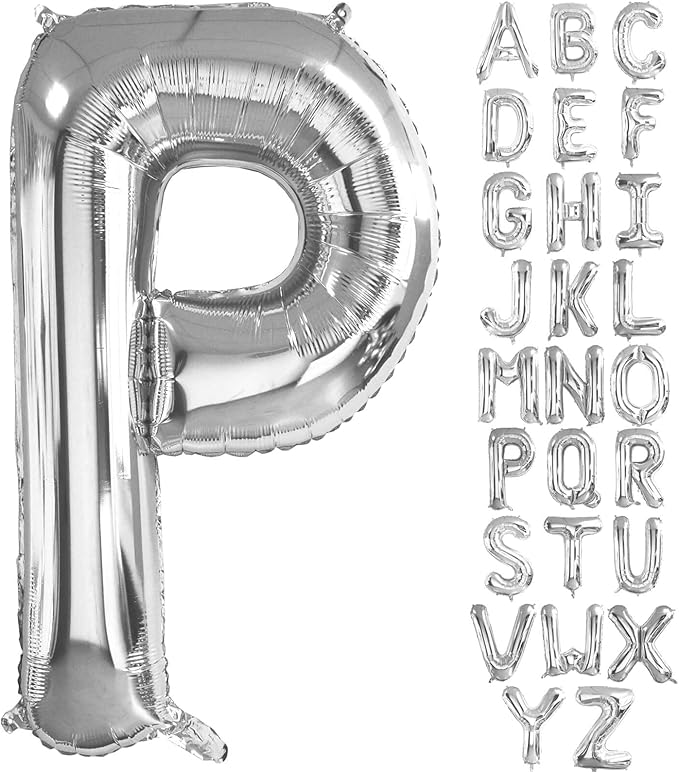 Silver 'P' Balloon