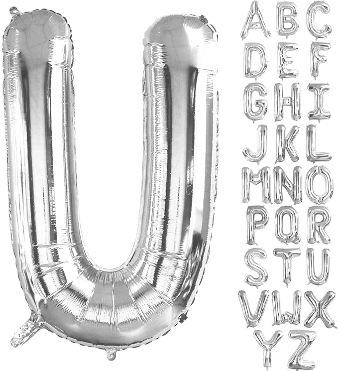 Silver 'U' Balloon