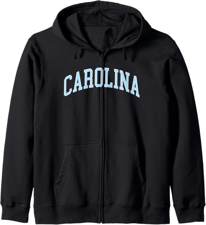 Carolina Black Zip-Up Hoodie