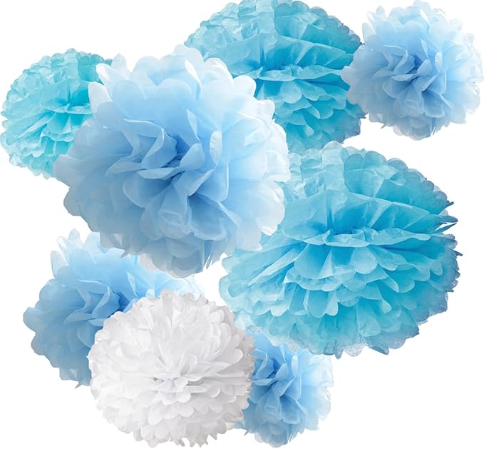 UNC Color Tissue Paper Pom-Poms
