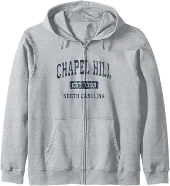 Chapel Hill Grey Zip-Up Hoodie